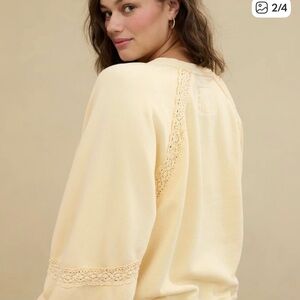 Aerie NWT Crochet Lace Sweatshirt